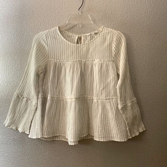 🟢3 items for $20—//MADEWELL tiered top haysboro stripe long sleeve tie back - Picture 1 of 11